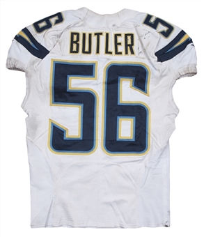 2014 Donald Butler Game Used San Diego Chargers Home Jersey Photo Matched To 9/28/2014 (Chargers/MeiGray)